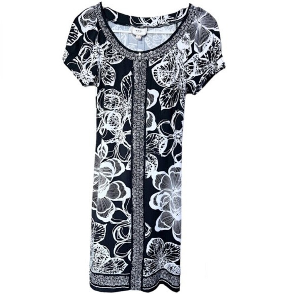 Women's Eci New York black white dress floral size 2
